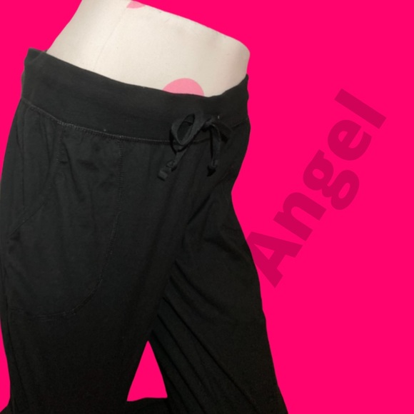 Champion Logo Embroidered Joggers Sweatpants Legging Lounge Sport Athletic Black - Picture 4 of 7